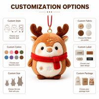Fabricant CE ASTM à faible MOQ, poupées personnalisées avec rennes de Noël en peluche douce, porte-clés en peluche de Noël pour enfants, cadeau