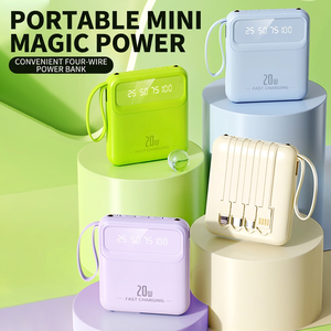 พาวเวอร์แบงค์ขนาดพกพา 20W ชาร์จเร็ว พร้อมสายในตัว พอร์ต USB สี่พอร์ต ดีไซน์กะทัดรัดสำหรับการเดินทางและการใช้งานประจำวัน - Product Image 2