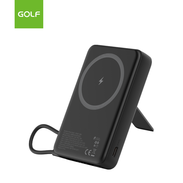 Portable Wireless Power Banks With Holder PD 20W Fast Charging Built in Cable O E M Mini Magn Wireless Power Bank 10000mAh