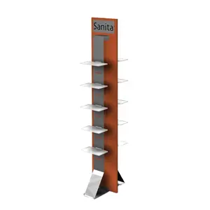 Custom floor standing pos shoes display furniture rack for stores,decoration for shoe shop