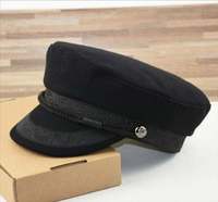 Gorro de Marinero de la Marina Británica, Estilo Gorra Plana para Otoño e Invierno, para Mujer, Talla Grande