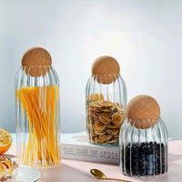 Pot à bonbons avec couvercle en liège, ensemble de pots à biscuits, pots en verre réutilisables de qualité alimentaire pour épices, pot en verre de haute performance pour le rangement en cuisine