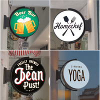 Enseigne publicitaire lumineuse personnalisée avec logo d'entreprise, enseigne LED personnalisée pour magasin de sport, décoration murale éclairée double face, signalétique extérieure