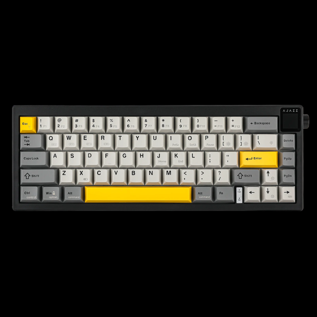 Ajazz AK650 Gaming Mechanical Keyboard With Color Screen 66 Keys Tri-mode Wireless Hot Swap Gasket Keyboard