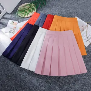 אופנה חמה 2023 גבוהה מותן מיני קפלים חצאיות נשים סקסי קיץ מועדון המפלגה ללבוש אונליין מוצק צבע טניס חצאית