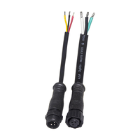 Connecteur étanche M12 2-8 broches avec câble, assemblage IP67, fiche mâle/femelle, faisceau de câbles en cuivre pour éclairage LED extérieur et alimentation