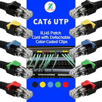 Câble de raccordement Ethernet RJ45 Cat6/Cat6a UTP de 305 m sans prise pour centre de données avec clips détachables codés par couleur