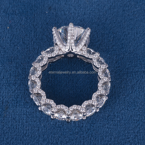 Phụ Nữ S925 Bạc 10K 14K 18K Rắn Vàng 3ct 5ct 10ct D Vvs Lớn Vòng Brilliant Cut Side Cắt Moissanite Kim Cương Engagement <span class=keywords><strong>Ring</strong></span> - Product Image 3