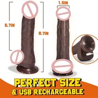 Realistisches flüssiges Silikon Schub Dildo Vibrator Sexspielzeug mit 5 Schub 10 Vibrations modi Starke Saugnapf Fernbedienung