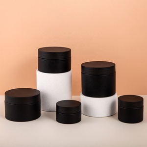 30ml 50ml Matte Black Containers <b>Plastic</b> PET Cosmetic Container <b>Jar</b> With Black Lid - Product Image 4