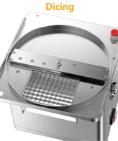 Commerciële elektrische groentesnijmachine van roestvrij staal, multifunctionele voedselverwerker/snijmachine voor aardappel, wortel en ui