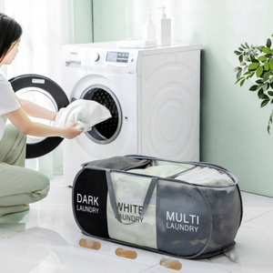 ตะกร้าผ้าแบบพับได้ D5312 ประหยัดพื้นที่ 3 ช่อง ความจุขนาดใหญ่ พร้อมหูหิ้วเสริมความแข็งแรง - Product Image 3