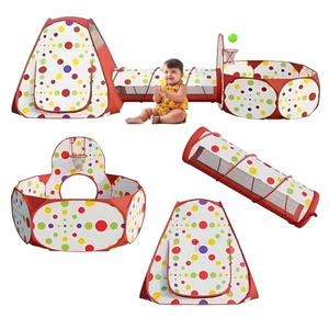 Tienda de campaña de juguete para niños de interior plegable 3 en 1, diseño de aro grande, Ocean Ball Pit, túnel para niños pequeños, <span class=keywords><strong>tipi</strong></span>, elegante juguete deportivo de poliéster para niños - Product Image 1