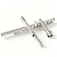 Professional Grade C Tone Flute 16 Keys Closed Holes Silver Plated Finish Surface Concert Flute