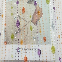 Tissu brodé de haute qualité en polyester avec paillettes, design le plus récent, pour robe