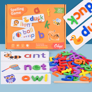 Juguetes Educativos para la Primera Infancia, Tarjetas con Letras en Inglés, Juego de Asociación de Palabras, Divertido Juego de Palabras para Practicar la Ortografía - Product Image 1