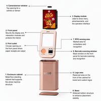Kiosque tactile sur pied Estar avec imprimante thermique et lecteur de codes-barres pour restaurant de restauration rapide