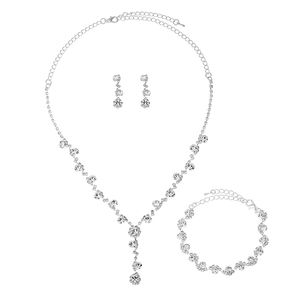 G2612 Wholesale Ensemble <span class=keywords><strong>De</strong></span> Bijoux Rhinestone Necklace Earring Bracelet Bridal Jewelry Set Women Wedding Fashion Jewelry Sets - Product Image 4