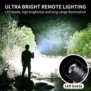 Linterna Táctica Recargable LED de Largo Alcance con Zoom de Aluminio, Láser Blanco de 20000LM - Product Image 3