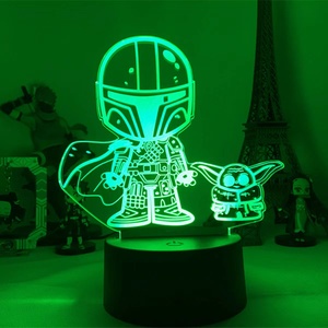 Đèn Ngủ 3d <span class=keywords><strong>Yoda</strong></span> Em Bé Stars Wars Đèn Bàn Usb 7 Màu Đèn Acrylic - Product Image 5