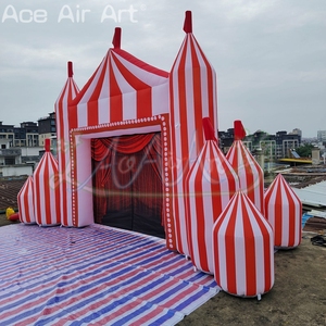 Tente gonflable personnalisée d'arc de cirque de 6x4m avec décoration d'événement durable à rayures rouges et blanches pour les fêtes, les carnavals et les promotions - Product Image 6