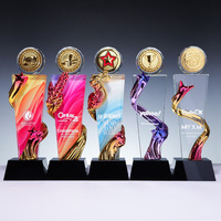 Trophée en résine de cristal K9 imprimé UV, personnalisé, coloré, écologique, minimaliste, de haute qualité, pour les cérémonies de remise de prix