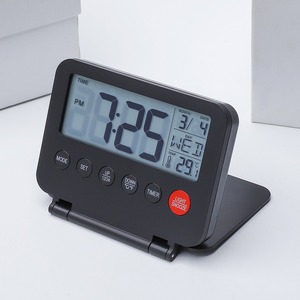 Réveil de <span class=keywords><strong>voyage</strong></span> pliable Huayang 035, design ultra-plat avec rétroéclairage, affichage de la température, calendrier perpétuel, fonction snooze et affichage hebdomadaire - Product Image 2