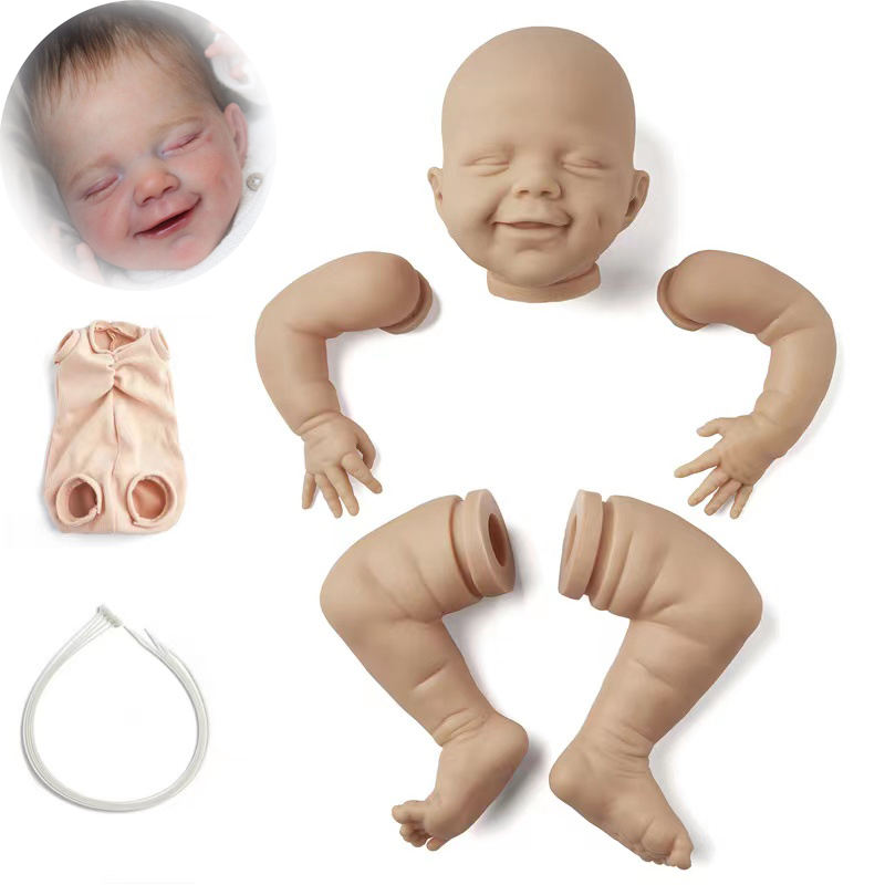 Reborn Doll Kits Unpainted Silicone Cute Reborn Baby Doll Mold Sets (Head,  Full Limbs, Cloth Body) DIY Your Own Baby Dol