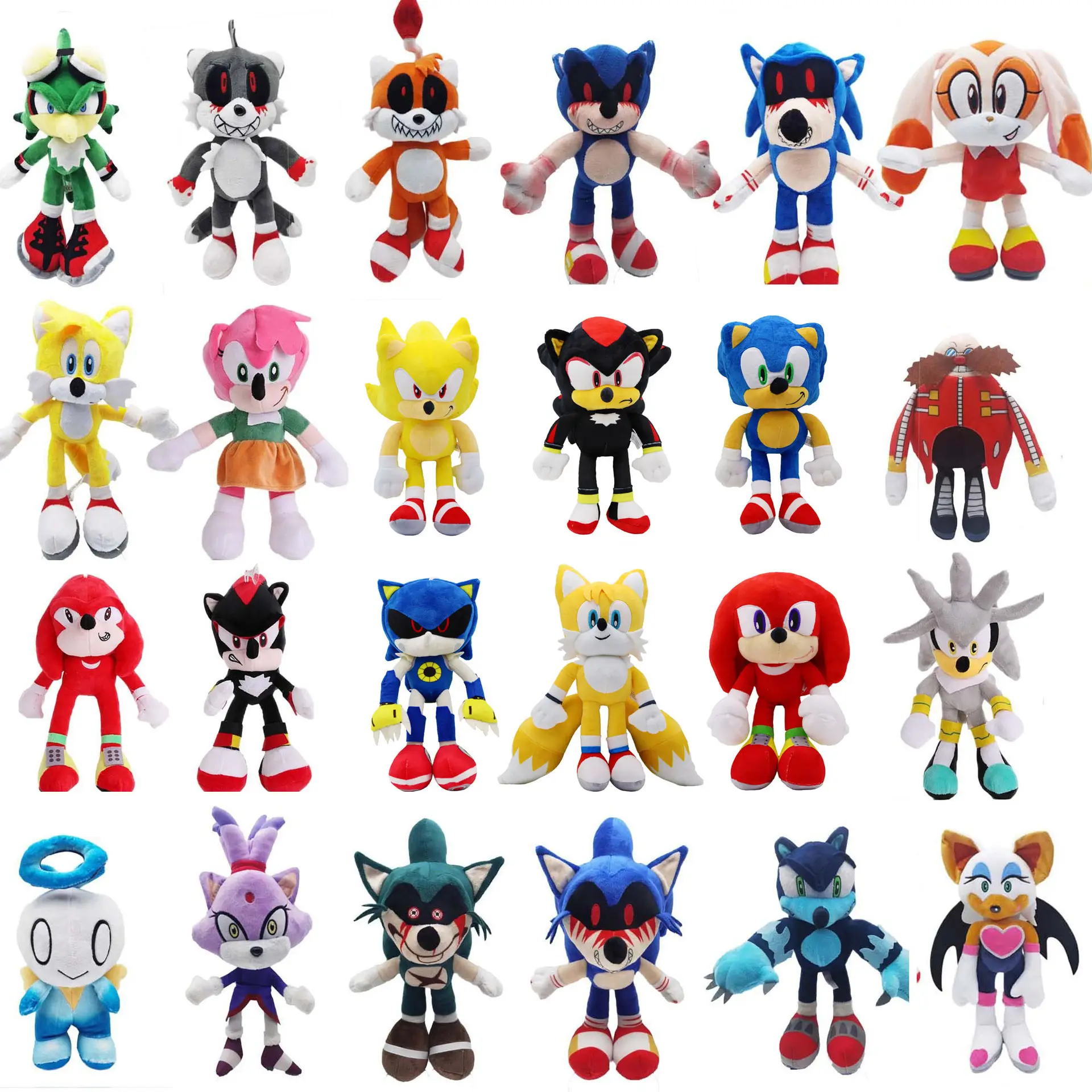 Factory Wholesale 20-25-45-60-80cm Super Sonic Plush Toy The Hedgehog Stuffed Plush Pendant Cartoon Character Sonic Toy Doll