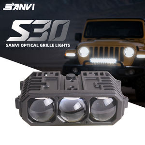 Feux de route S30 blancs 12v 3 lentilles LED laser pour grille de phare, éclairage auxiliaire pour camion 4x4 <span class=keywords><strong>Jeep</strong></span> - Product Image 1