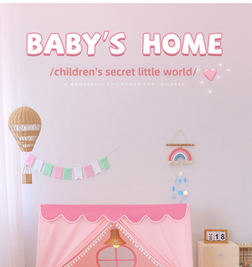 เต็นท์ปราสาทเจ้าหญิงสำหรับเด็กเล่นในร่ม สำหรับเด็กผู้หญิงและเด็กเล็ก มีหน้าต่าง พกพาสะดวก ทำจากโพลีเอสเตอร์ บ้านของเล่นขนาดเล็ก - Product Image 3