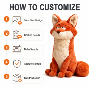 Peluche personnalisée en forme de renard, directement de l'usine, à partir de vos designs (OEM/ODM), poupée de personnage en peluche pour marques IP originales - Product Image 4