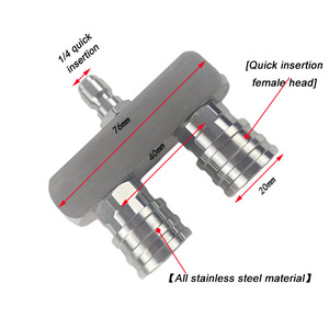 Adaptateur à double buse en acier inoxydable, tige de connexion rapide de 1/4 pouces pour nettoyeur haute pression, utilisation pour le dégraissage - Product Image 3