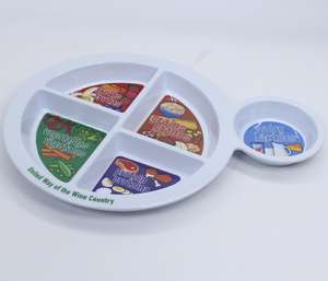Plateau divisé en plastique personnalisé de 13 po à 5 compartiments <span class=keywords><strong>Assiette</strong></span> en mélamine pour une alimentation saine et équilibrée - Product Image 3