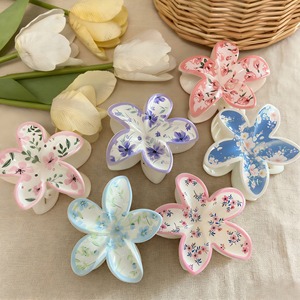 Pinzas de Pelo de Resina Plástica con Diseño de Flor de 9 cm, Coloridas y Modernas, Pinzas de Pelo Tipo Garra de Tiburón Bauhinia, Accesorios para el Cabello para Mujer - Product Image 2