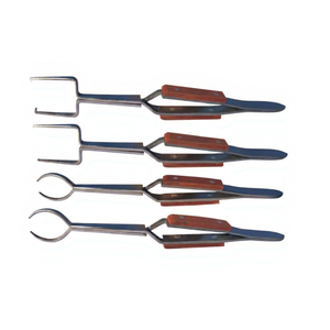 SUNTOOLS/STIPL Pince à épiler en acier inoxydable avec manche en bois, lot de 4, pour la fabrication et le sertissage de bijoux - Product Image 1