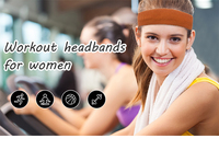 Bandeau épais en tricot blanc solide pour femme, serre-tête doux avec Crochet, accessoires de sport, Turban pour l'hiver