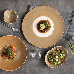 Assiettes en céramique pour hôtels et restaurants, vente en gros, assiettes à steak, assiettes à salade, assiettes à plat, avec logo personnalisé - Product Image 1