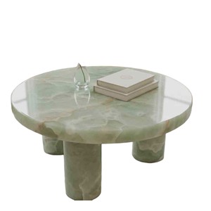 Table basse ronde en marbre vert de luxe moderne classique de haute qualité, conçue sur mesure, abordable, pour un salon élégant - Product Image 2