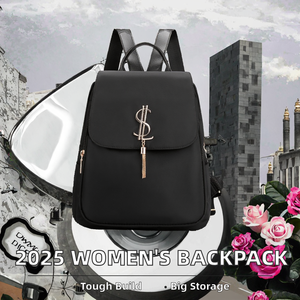 2025 Women's <b>Large</b> Capacity Oxford Cloth Waterproof Polyester <b>Backpack</b> Trendy Korean Style PU Zipper Fashionable Student School - Product Image 2