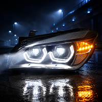Ensemble de phares LED BK pour BMW X1 2011-2015, avec feux de jour Angel Eye, projecteur, clignotants séquentiels, Plug and Play