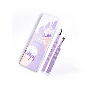 Set Eyelash Extension Volume Tweezers 45 Degree Anti-Static Fiber Tip Pointed Stainless Steel Precision Instrument Matching - Product Image 1