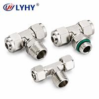 Raccord pneumatique mâle en acier inoxydable série PB 4-16 mm à trois voies, filetage mâle, pour air polyuréthane/nylon, fourni par l'usine LYHY