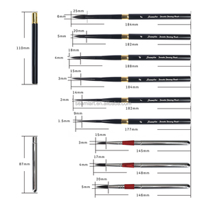 SeamiArt 1pc Pinceau de voyage portable en nylon, manche court argenté, pour <span class=keywords><strong>aquarelle</strong></span>, détail, rond, fin - Product Image 2
