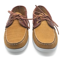 Chaussures bateau décontractées pour hommes, en cuir nubuck huilé marron, cousues à la main, souples, respirantes, confortables, couleur jaune vif, pour l'été
