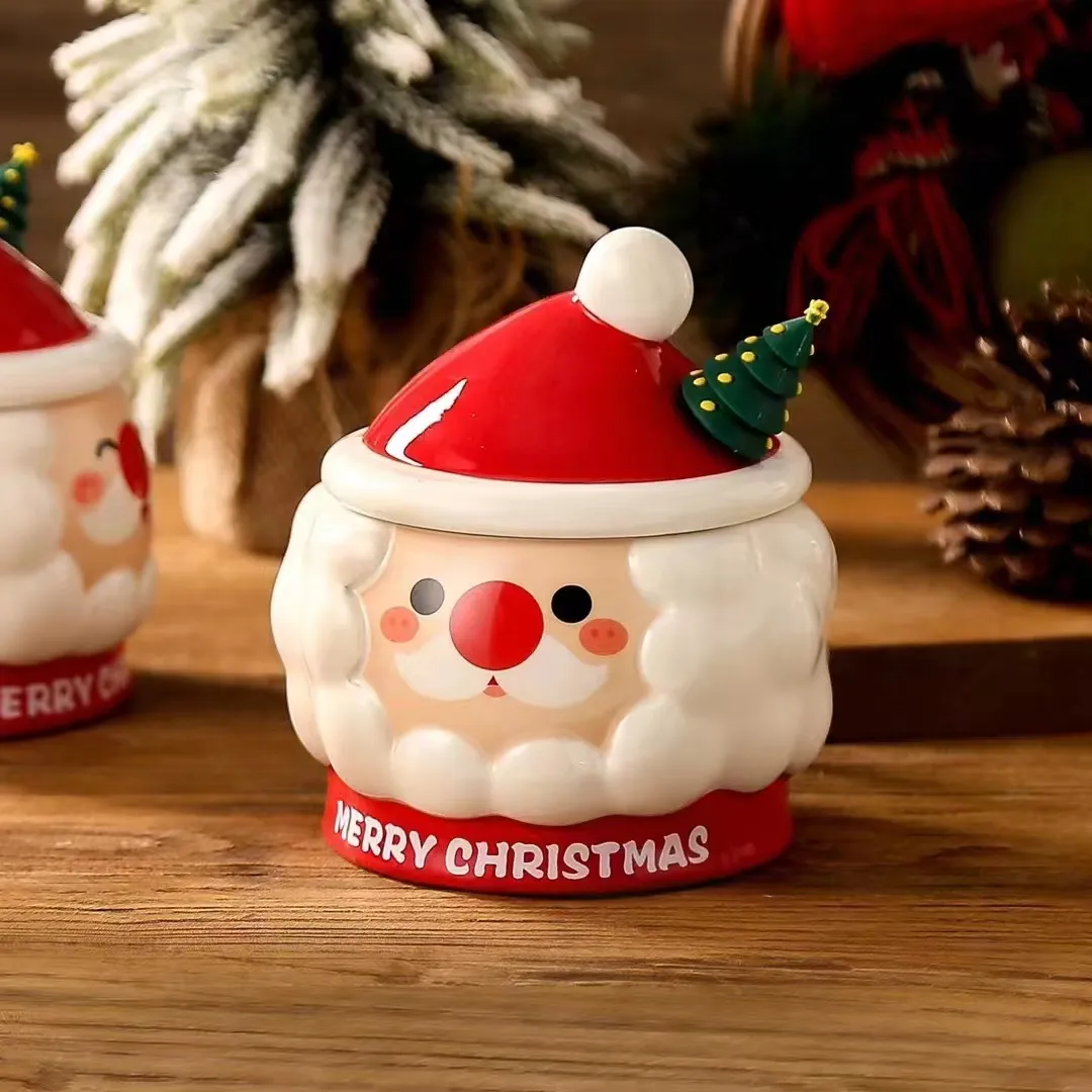 Nuovo tema creativo della tazza di ceramica di natale graziosi globi di vetro della neve unica tazza di Santa in ceramica per Souvenir regali per bambini