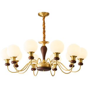 Chandelier Gold Glass Shade Led <b>Light</b> Source Living Room Ceiling Lamp 9012 Model Eye Caring Design - Product Image 4