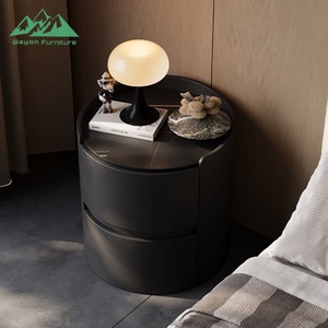 Comodino Moderno Rotondo Wayon con 2 Cassetti e Design Protettivo sul Bordo Superiore - Product Image 5