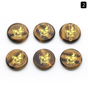 25Mm Đá Vòng Tấm Khắc <span class=keywords><strong>Skull</strong></span> Vàng Màu Tinh Thể Tự Nhiên Đá Agate Đá Khắc <span class=keywords><strong>Skull</strong></span> Cho Bàn Trang Trí Nội Thất Palm Lo Lắng Đá - Product Image 5