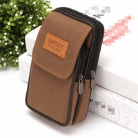Tas Selempang Olahraga Kanvas Grosir Pria Tas Outdoor Tas Pinggang Ponsel Dompet Outdoor Dompet Koin Tas Selempang Mini untuk Pria